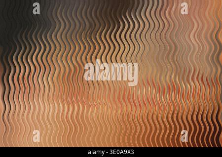 This abstract image displays a rippling, wavy pattern running vertically. The colors are predominantly warm and earthy, featuring shades of brown, tan Stock Photo