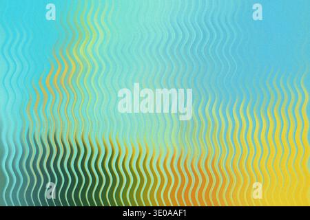 A vibrant abstract background featuring a textured, wavy pattern with a color transition from bright blue on the left to green and yellow tones on the Stock Photo