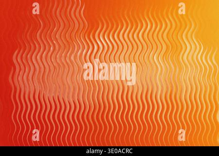 A highly saturated abstract background dominated by deep red and bright orange tones. It features continuous vertical wavy lines creating a textured, Stock Photo