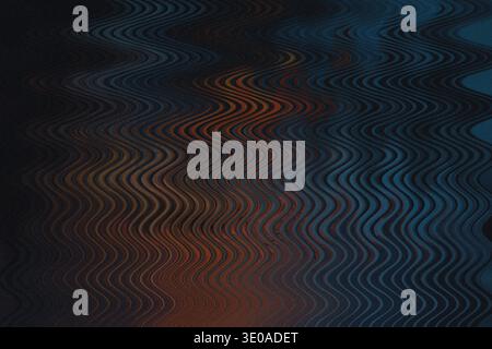 An abstract image featuring a dark, textured background overlaid with prominent, vertical wavy lines. The color palette is dominated by deep blues and Stock Photo