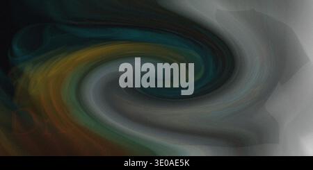 A dramatic, swirling design featuring a mix of dark and vibrant colors, including teal, orange, and gray, creating a dynamic visual effect Stock Photo