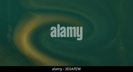 A mesmerizing swirl of dark green and yellow hues, creating a dynamic abstract composition with textured elements Stock Photo