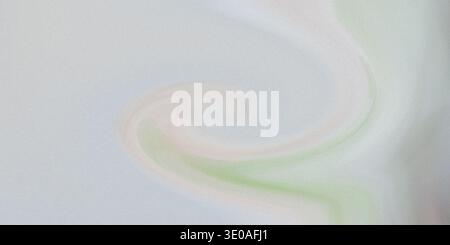 Delicate watercolor swirl with pastel green and pink hues on a soft white background, creating a calming abstract composition Stock Photo