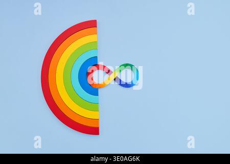 Rainbow infinity symbol representing autism neurodiversity and inclusion Stock Photo