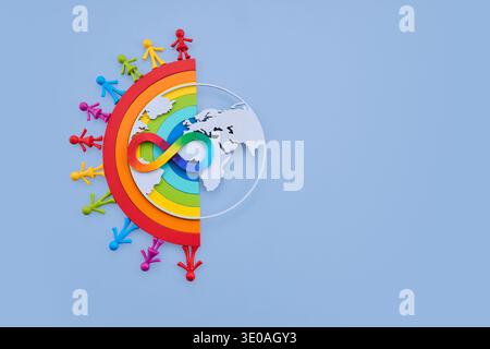 Global neurodiversity inclusion day promoting autism acceptance Stock Photo