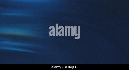 A deep, dark blue background with a noticeable grainy texture, overlaid with faint, subtle horizontal waves or streaks of lighter blue light on the le Stock Photo