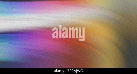 An abstract image featuring horizontal streaks of vibrant, blended colors like purple, red, orange, and yellow, overlaid with a distinct grainy or noi Stock Photo