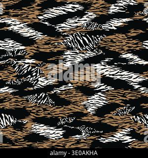 Army camouflage seamless modern pattern, vector trendy disguise background, military design. Stock Vector