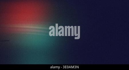 A dark, textured background featuring a subtle, grainy overlay. A soft light effect transitions from red on the left to a teal/cyan hue below it, set Stock Photo