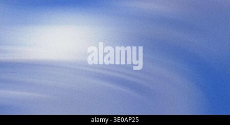 A vibrant abstract background dominated by shades of blue with a grainy texture. A bright, luminous white highlight is centered, creating soft, wavy l Stock Photo