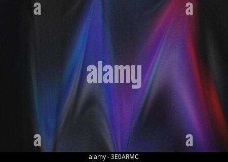 An abstract composition showcasing sharp, zigzagging waves of vibrant blue and magenta/red light over a dark, heavily textured, grainy surface. Stock Photo