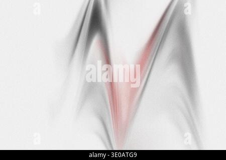 A minimalist abstract image featuring a distinct W-like shape rendered in grayscale with a subtle red highlight running through its center. The entire Stock Photo