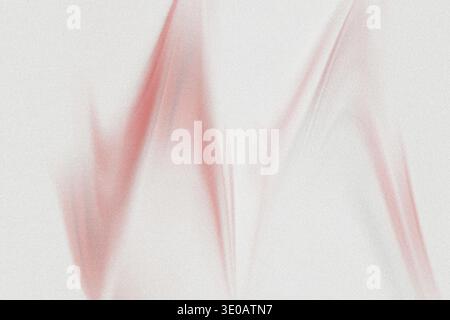 An abstract digital artwork featuring a subtle red zigzag or wave pattern overlaid on a finely textured, light white background, creating a grainy, dy Stock Photo