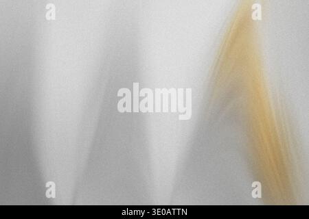 A highly textured, abstract image dominated by a silver-gray, grainy surface. A distinct, slightly blurred streak of yellowish-brown color runs vertic Stock Photo