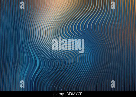 Abstract background with blurred streaks of blue gold and black creating a dynamic composition Stock Photo