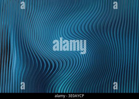 Abstract painting featuring swirling shades of blue and teal creating a dynamic composition Stock Photo