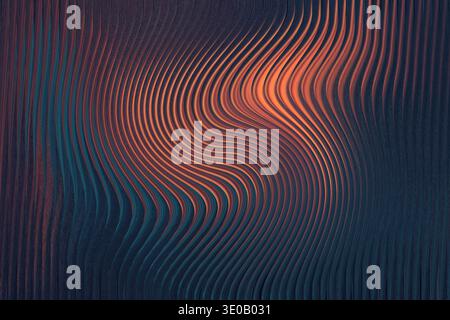 A blurry image showing a colorful abstract landscape with a dark blue and orange color palette used well Stock Photo