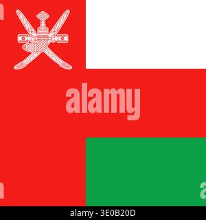 Flag of Oman - square variant Stock Vector
