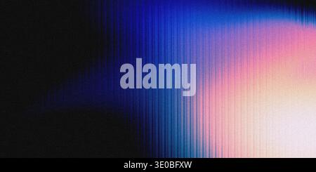 A vibrant abstract background transitions from deep black and electric blue to soft pink and bright white, with a grainy, textured film effect Stock Photo