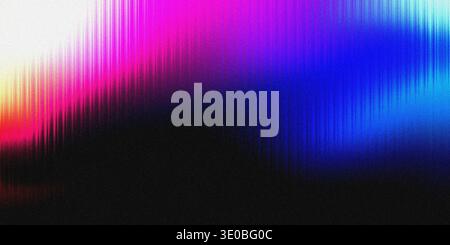 A vibrant abstract background transitions from bright red and pink to deep blue and purple, with a textured, grainy effect and vertical lines Stock Photo