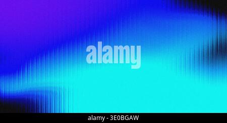 A vibrant abstract background transitions from deep purple to electric cyan, featuring a grainy texture and subtle vertical lines Stock Photo
