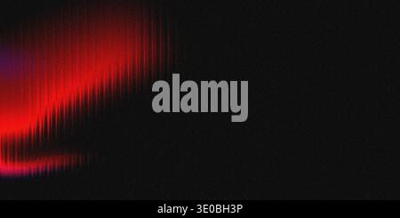 A vibrant red and purple abstract light pattern with a textured dark background, suggesting energy or sound waves Stock Photo