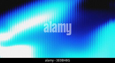 A vibrant blue and white abstract light pattern with a grainy texture and vertical lines creates a dynamic and energetic visual effect Stock Photo