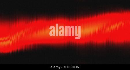 A vibrant red light streak with a textured, grainy appearance creates an abstract pattern against a dark background Stock Photo