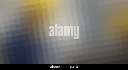 A blurred abstract pattern of hexagonal shapes in shades of blue, gray, and yellow, creating a textured and modern background Stock Photo
