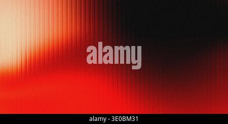 A vibrant abstract background transitions from bright orange and red hues on the left to a deep black on the right, featuring a textured, grainy effec Stock Photo