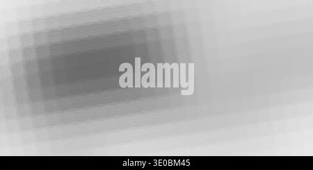 A grayscale abstract pattern of concentric squares with a wavy texture, creating a sense of depth and movement Stock Photo