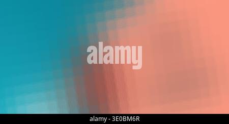A soft gradient of teal blue transitions into a warm coral peach hue, creating a visually appealing abstract background with a subtle pixelated textur Stock Photo