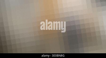 A gradient of pixelated squares transitions from light beige to dark gray, creating an abstract, textured background Stock Photo