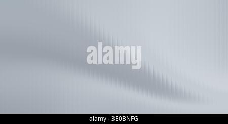 A soft, flowing wave of light gray fabric with subtle vertical ribbed texture creates a gentle, elegant abstract background Stock Photo