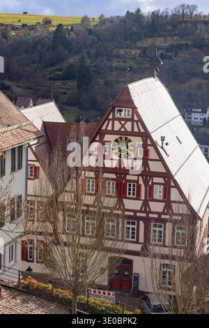 Germany, Baden-Württemberg, Altensteig, Old Town, Black Forest, Town Hall Stock Photo