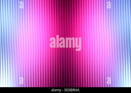 A vibrant abstract background features a gradient of pink and purple hues, transitioning to soft blue on the edges, with a textured ribbed surface cre Stock Photo