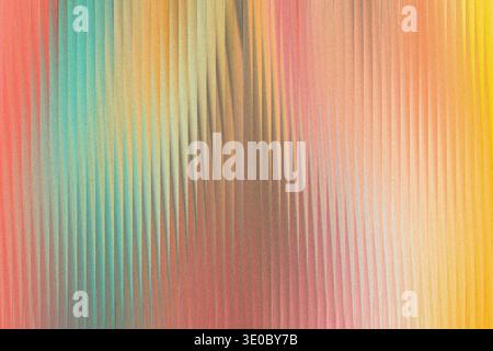 A vibrant abstract background features a textured, vertical gradient of warm colors, transitioning from coral and teal to soft orange and bright yello Stock Photo