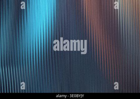 Abstract background with vertical lines and a gradient of blue and copper tones, creating a textured and futuristic feel Stock Photo
