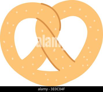 Hand drawn pretzel, bakery item, pastry element Stock Vector