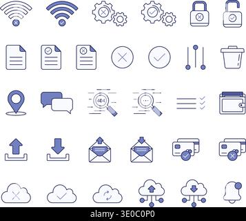 SaaS & Technology Icon Set - 30 Essential Business & Cloud Icons Stock Vector