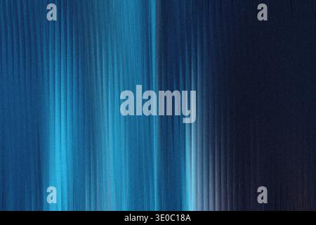 Abstract vertical lines of blue and dark blue with a grainy texture create a futuristic and technological background Stock Photo