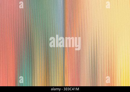 A vibrant abstract background features a gradient of warm colors, transitioning from soft coral and pinks on the left to cool teal and aqua in the cen Stock Photo