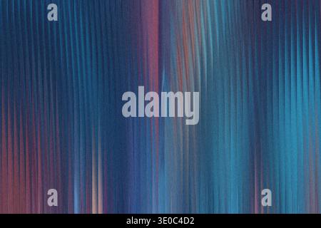 Abstract vertical lines of blue and pink hues create a textured, futuristic background with a subtle grainy effect Stock Photo