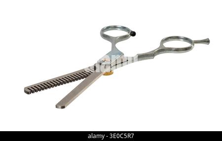 Barber thinning scissors isolated on white background Stock Photo