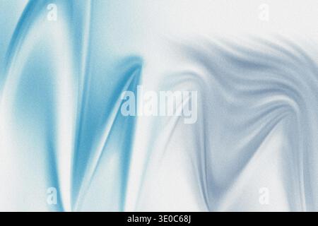 This image features a close-up of a light blue fabric with gentle folds and creases, showcasing its smooth texture and subtle sheen on a white backgro Stock Photo