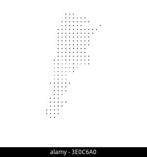Argentina country dotted map. Black spot pixel illustration isolated on white background. Vector circle mosaic. Stock Vector