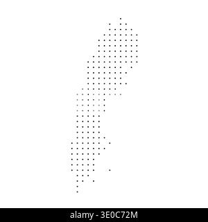 Sweden country dotted map. Black spot pixel illustration isolated on white background. Vector circle mosaic. Stock Vector