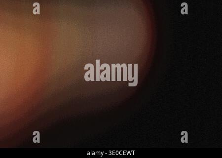 A blurry, close-up shot reveals a predominantly brown surface, possibly skin or a similar textured material. The background is a stark, deep black, cr Stock Photo