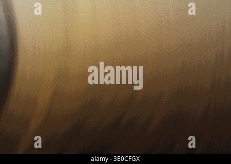 The image shows a detailed view of a brushed metal surface. The texture is clearly visible, and a subtle gradient transitions from light to dark brown Stock Photo