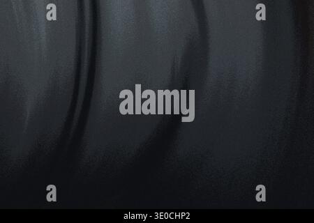 Close-up view of dark gray fabric with soft folds and wrinkles. The texture is smooth with subtle variations in tone and shadow. The image evokes a se Stock Photo